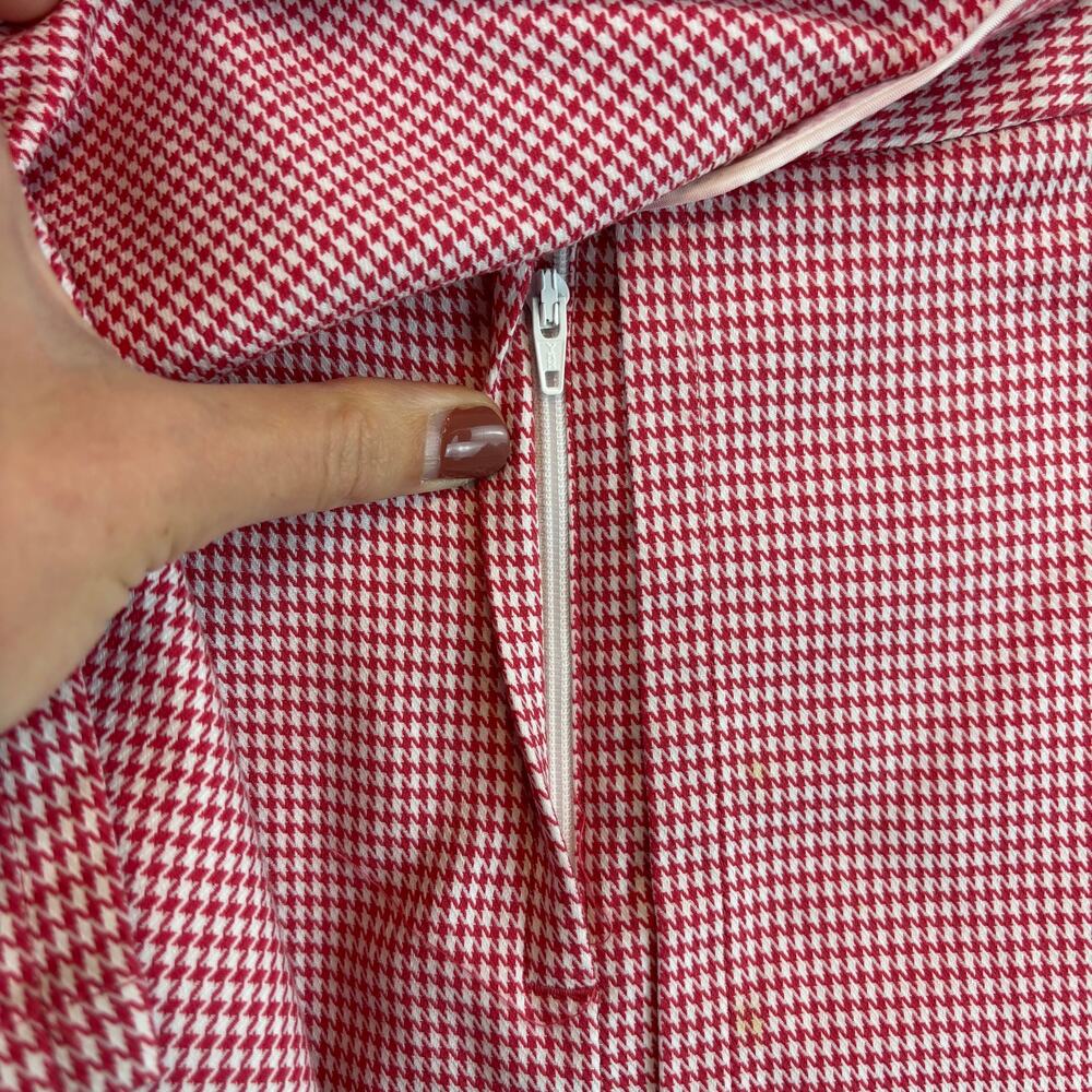 Brooks Brothers Country Club Red/White Houndstooth Wrap Skort Shorts Size 2 - Picture 5 of 15